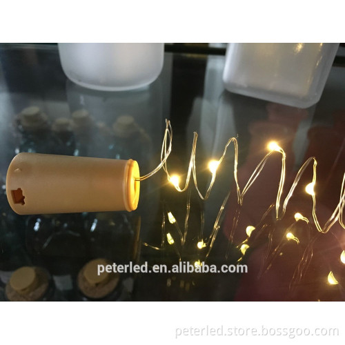 LED fairy Battery copper wire string Lights with glass bottle cap